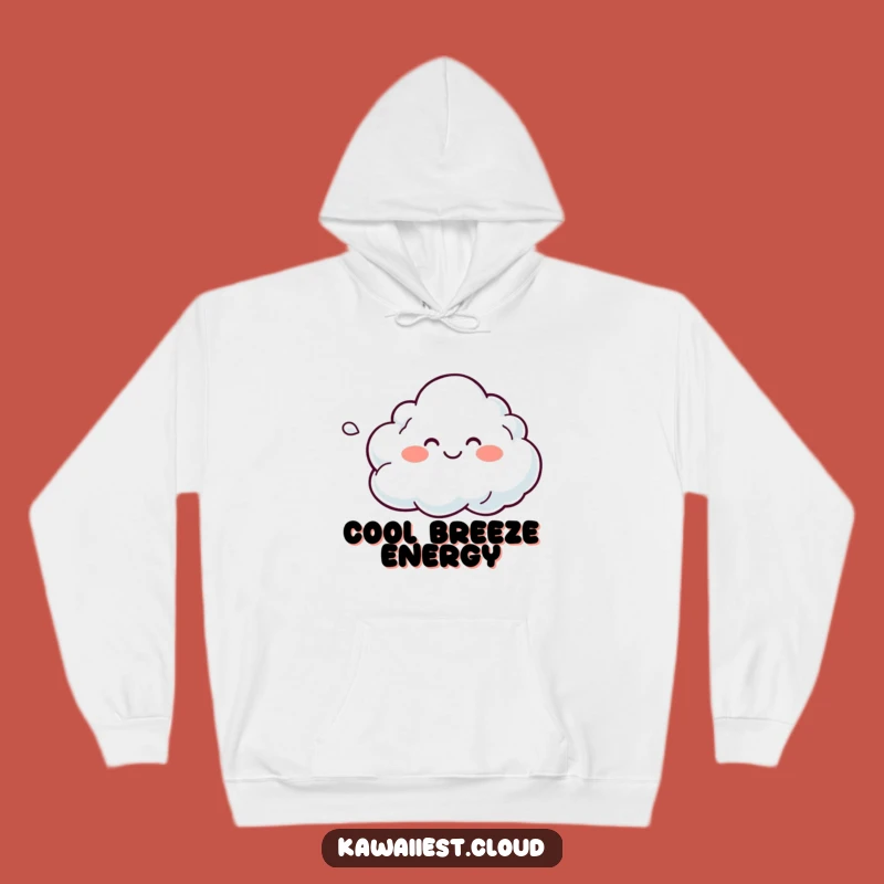 Funny Gentle Breeze Cloud Hoodie: Smiling Character, Cozy Humorous Gift