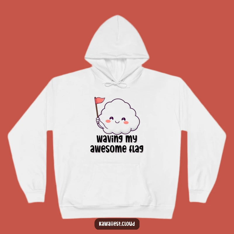 Cozy Funny Happy Cloud Hoodie - Waves Comfort & Humor, Great Gift!