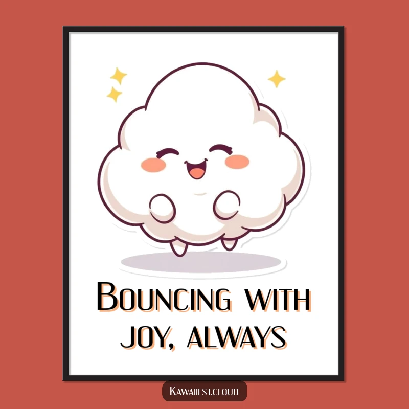 Funny Free Printable Wall Art: Bouncing Cloud for a Playful, Downloadable Decor Gift