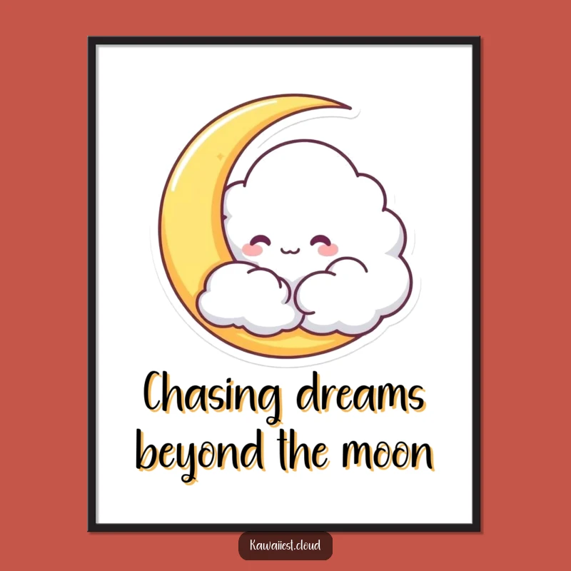 Mischievous Cloud Moon Free Printable Wall Art - Whimsical Downloadable Gift