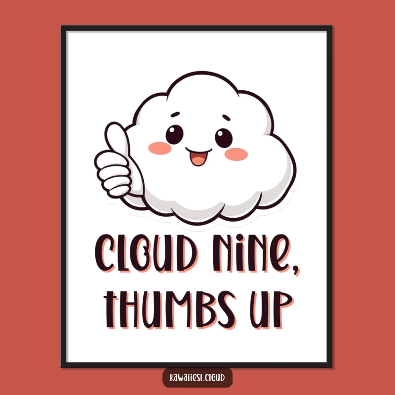 Positive Vibes Free Printable Cloud Wall Art: Thumbs Up Downloadable Art