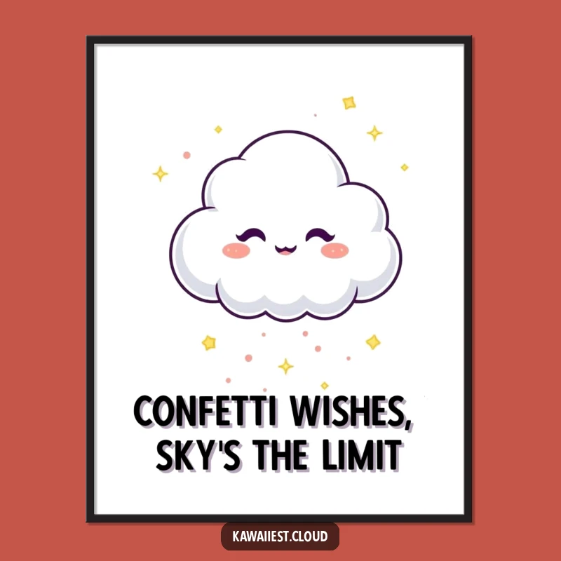 Free Printable Confetti Cloud Wall Art: Funny Downloadable Decor with Sparkle