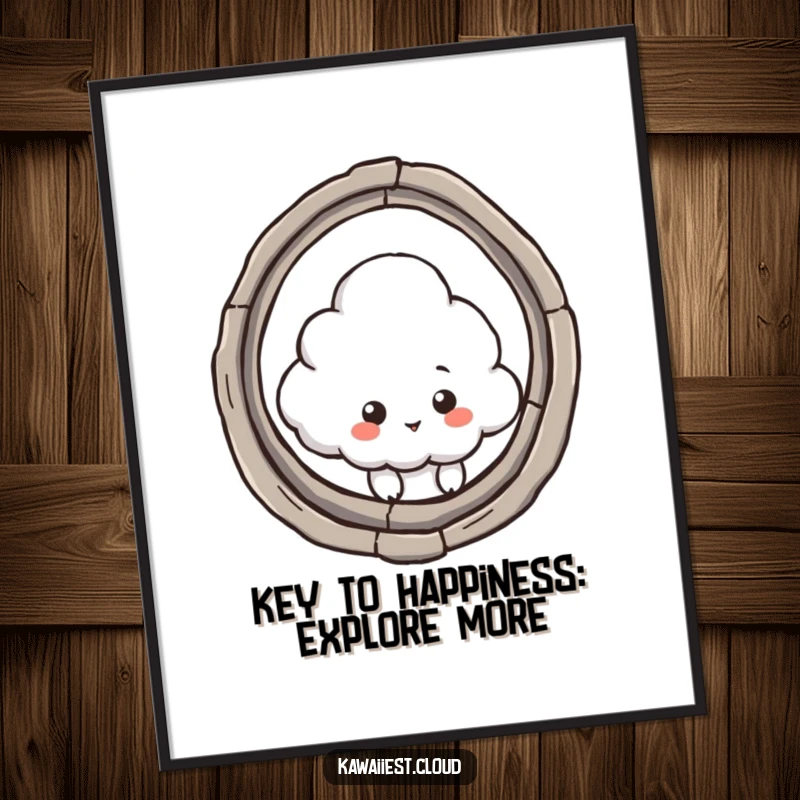 Funny Free Printable Wall Art: A curious cloud character peeking through a giant keyhole, whimsical downloadable art.