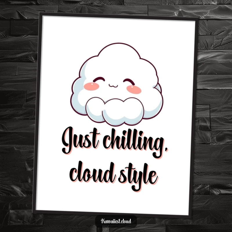 Funny Free Printable Wall Art: A fluffy cloud lets out a contented sigh, embodying peaceful humor, a charming downloadable piece.