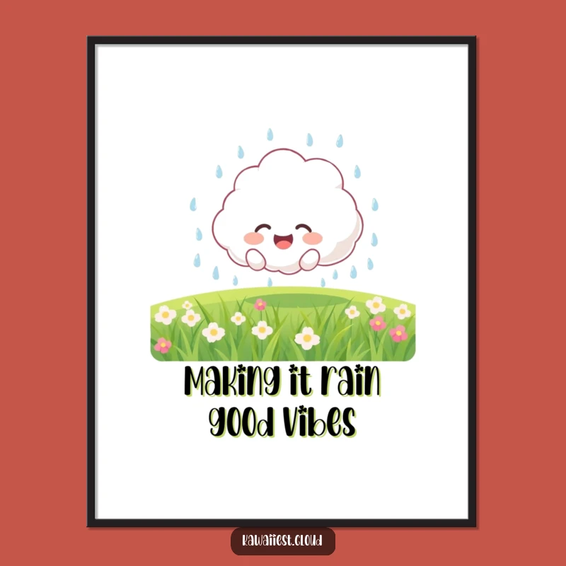 Funny Free Printable Wall Art: Cute Cloud Dad Raining Joy Downloadable Decor