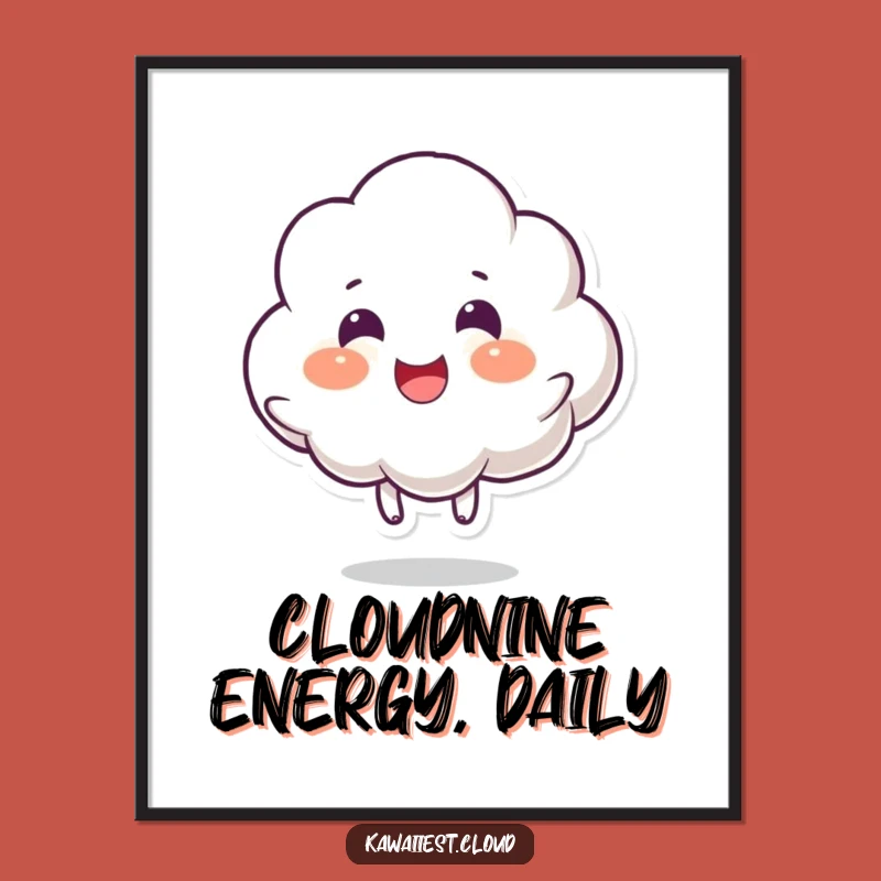 Funny Free Printable Wall Art: Joyful Cloud Bounce - Downloadable Art