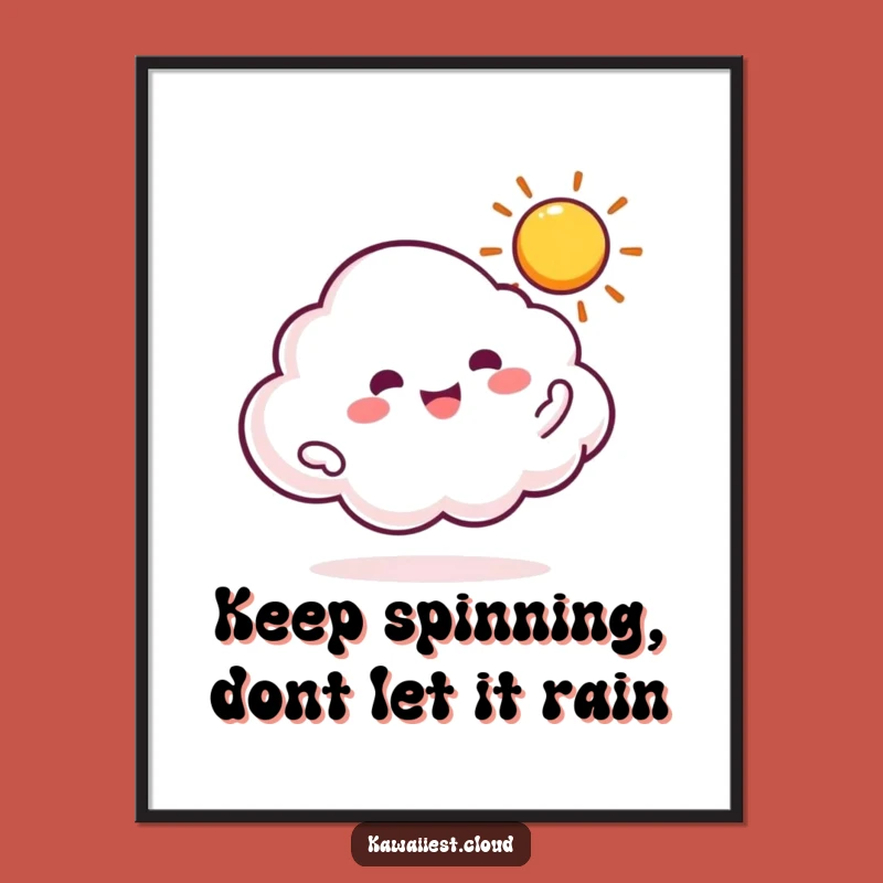 Sunny Cloud Spinning Sun Free Printable Wall Art - Cheerful Decor Downloadable Art