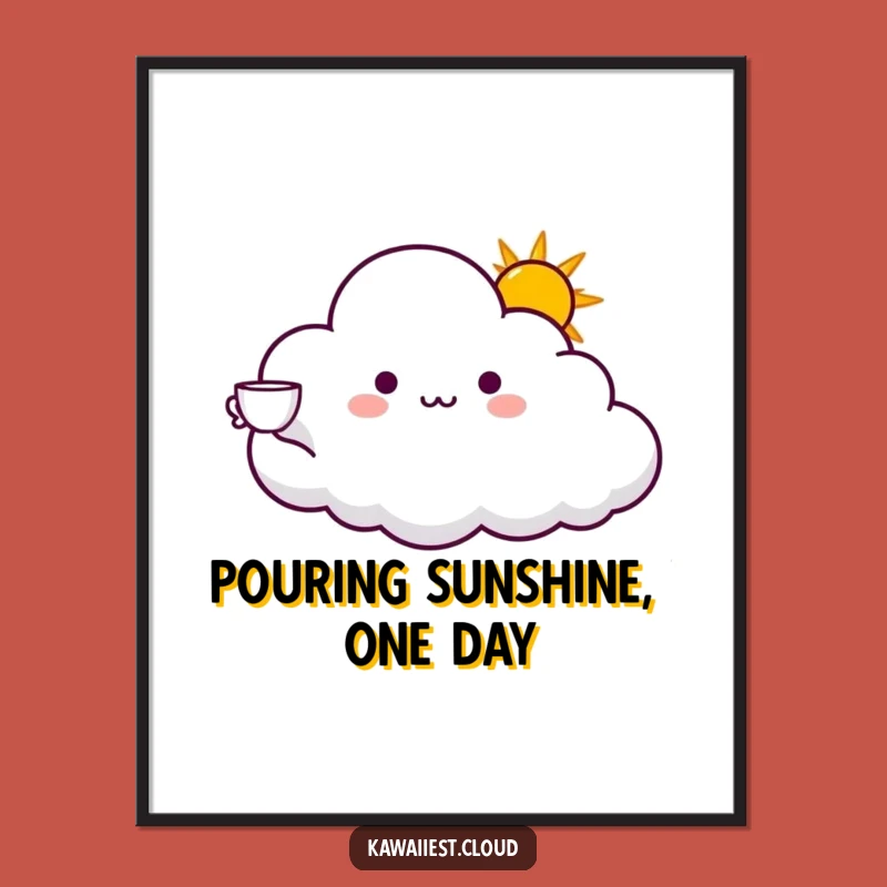Funny Free Printable Wall Art: Sunshine Cup Cloud for a Bright, Downloadable Decor Gift