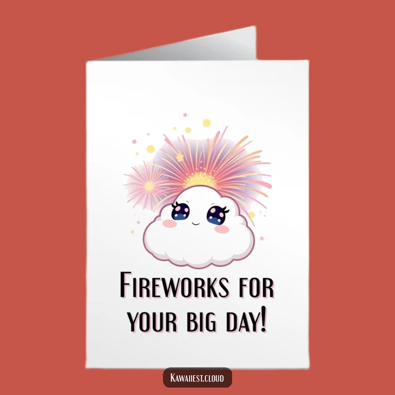 Amazing Cloud Firework Free Printable Birthday Card - Spectacular Downloadable Gift