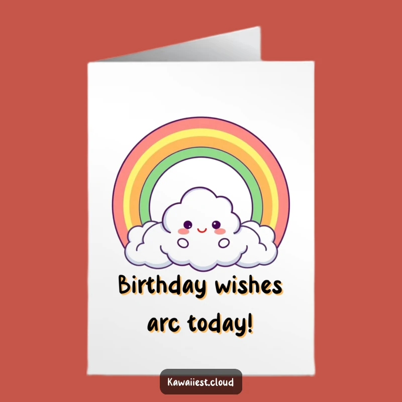 Free Printable Rainbow Birthday Card: Funny Cloud, Downloadable Gift of Joy!