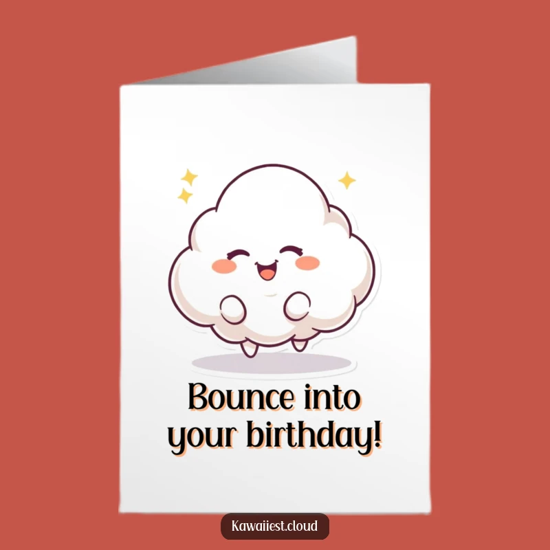 Free Printable Birthday Card: Bouncing Cloud for a Playful, Funny Downloadable Gift