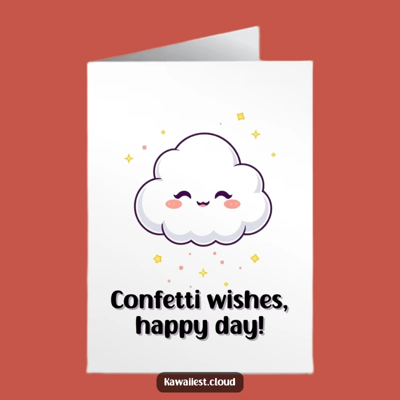Free Printable Confetti Cloud Birthday Card: Funny Downloadable Surprise Gift