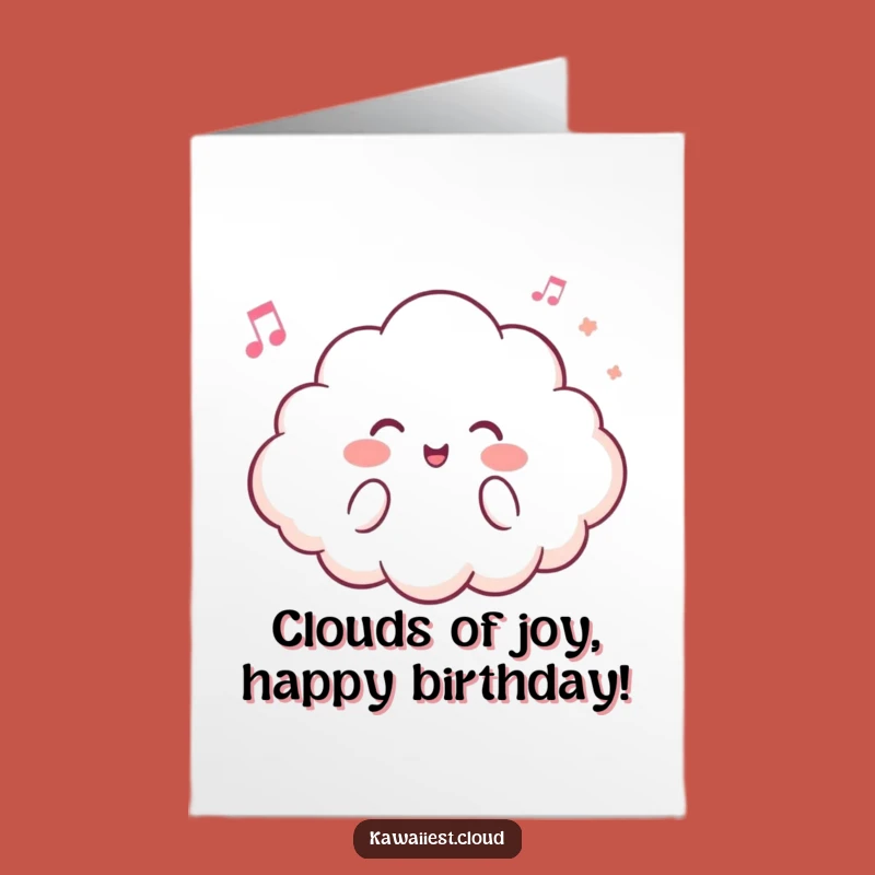 Free Printable Birthday Card: Cheerful Cloud Humming a Sweet Tune - Funny Downloadable Gift for Him or Her