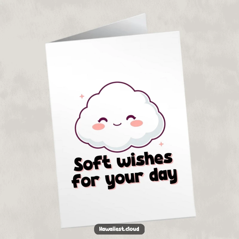 Funny Free Printable Birthday Card: A cloud provides a soft, comforting presence, exuding gentle warmth, a sweet downloadable for a birthday.