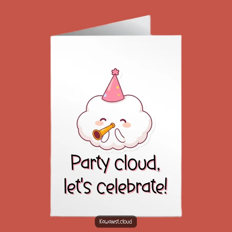 Free Printable Party Cloud Birthday Card: Funny Downloadable Celebration Gift