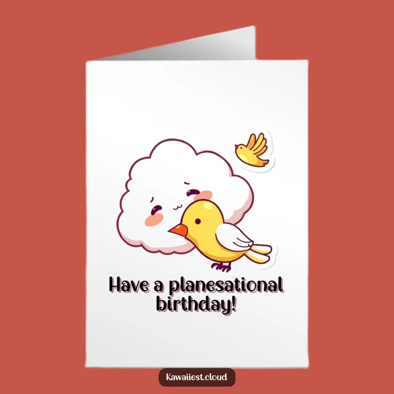 Free Printable Birthday Card: Cloud Tickles Plane, Funny Downloadable Gift for Laughs