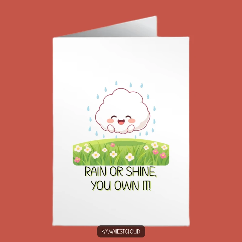 Free Printable Birthday Card: Funny Cute Cloud Dad Raining Gifts Downloadable