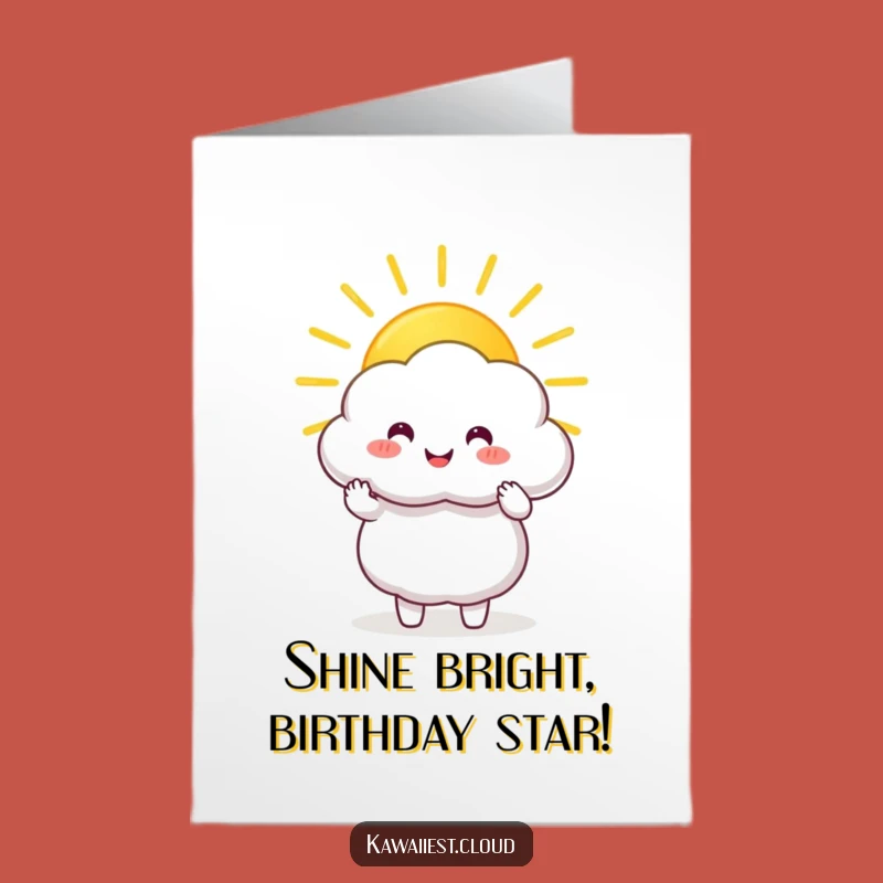 Free Printable Birthday Card: Funny Cloud Sharing Sunshine Downloadable Gift