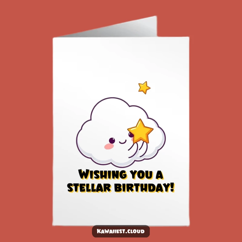 Star Toss Cloud Happy Birthday Free Printable Card - Wishing Fun Downloadable Gift