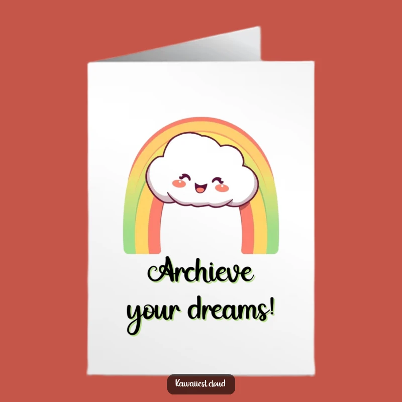 Free Printable Congrats Card: Funny Cloud Rainbow Success Downloadable