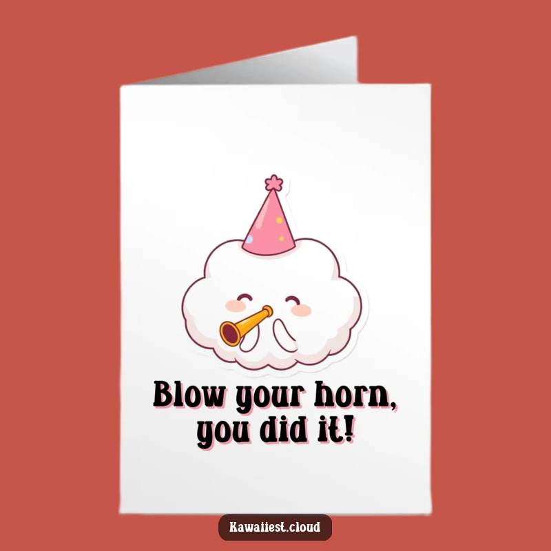 Free Printable Party Cloud Congrats Card: Funny Downloadable Achievement Gift