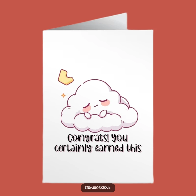 Free Printable Sleepy Cloud Congrats Card Funny Downloadable Gift for Achievements