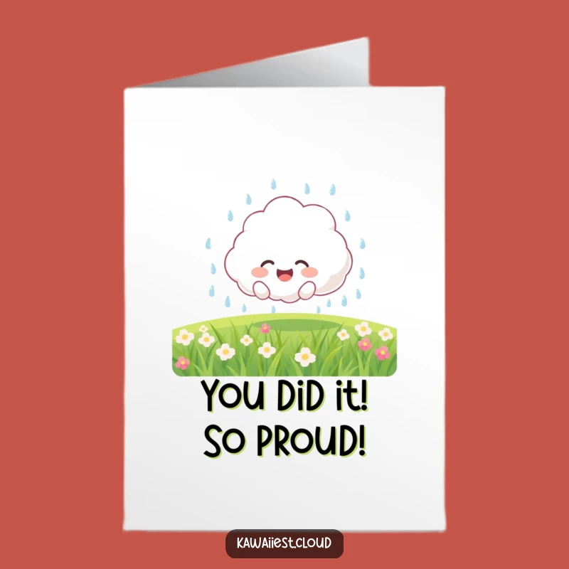 Free Printable Congrats Card: Funny Cloud Dad Raining Success Downloadable