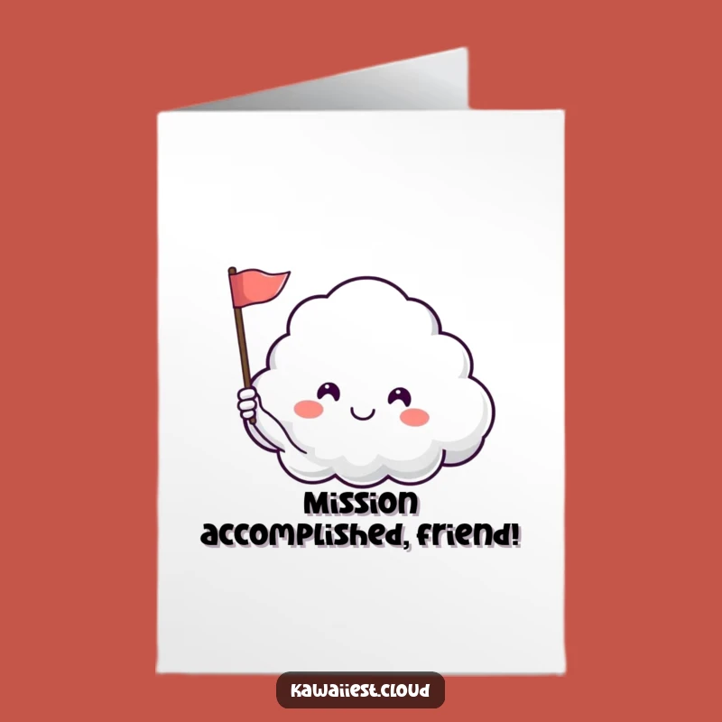 Free Printable Congrats Card: Happy Cloud Waves Flag