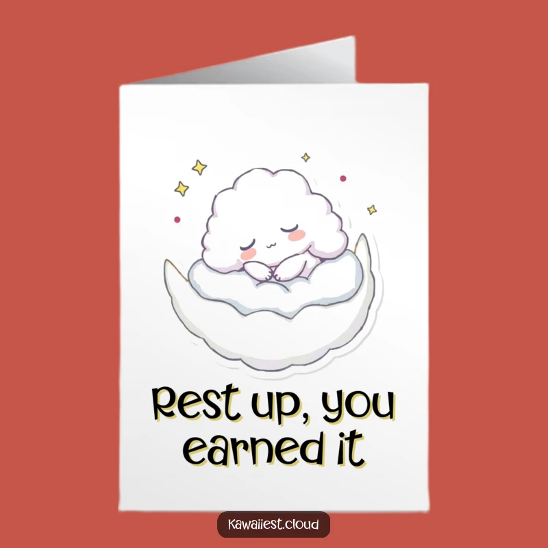 Free Printable Congrats Card: Napping Cloud Moon