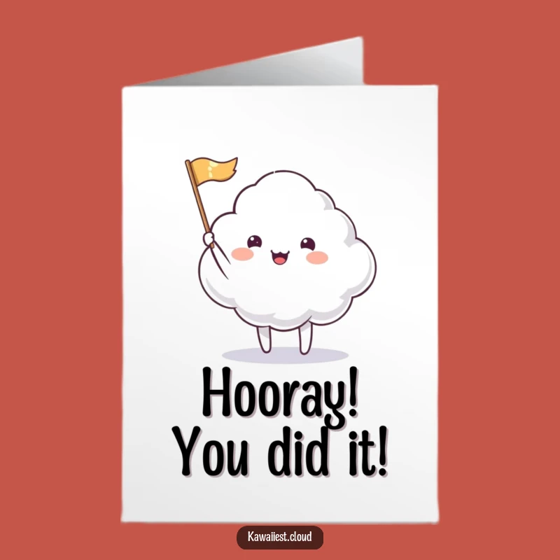 Free Printable Congrats Card: Waving Cloud Flag - Downloadable Festive Gift