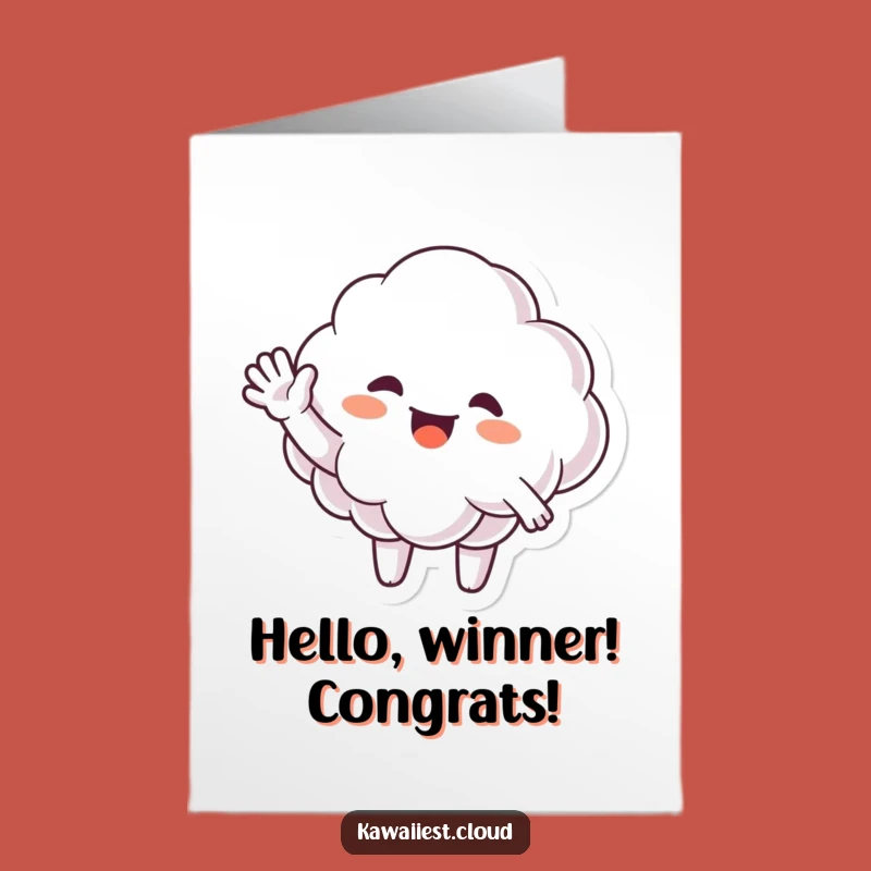 Free Printable Congrats Card: Waving Cloud, Funny Downloadable Celebration Gift
