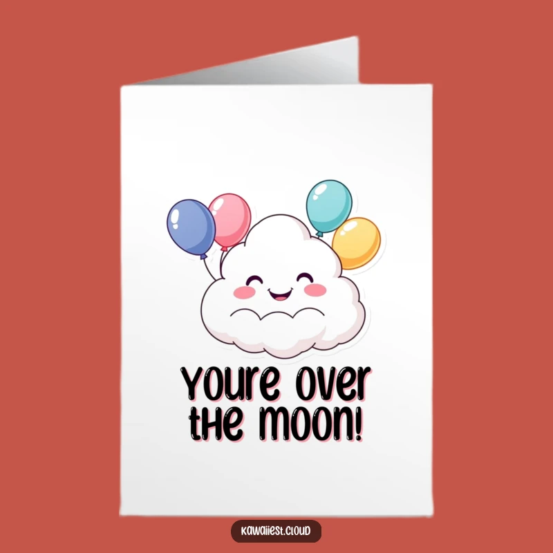 Free Printable Congratulations Card: Happy Cloud with Balloons for a Cheerful, Downloadable Gift