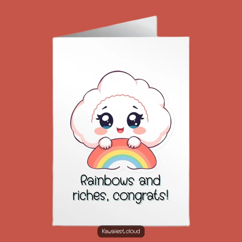 Free Printable Delighted Cloud Rainbow Congratulations Card - Joyful Download