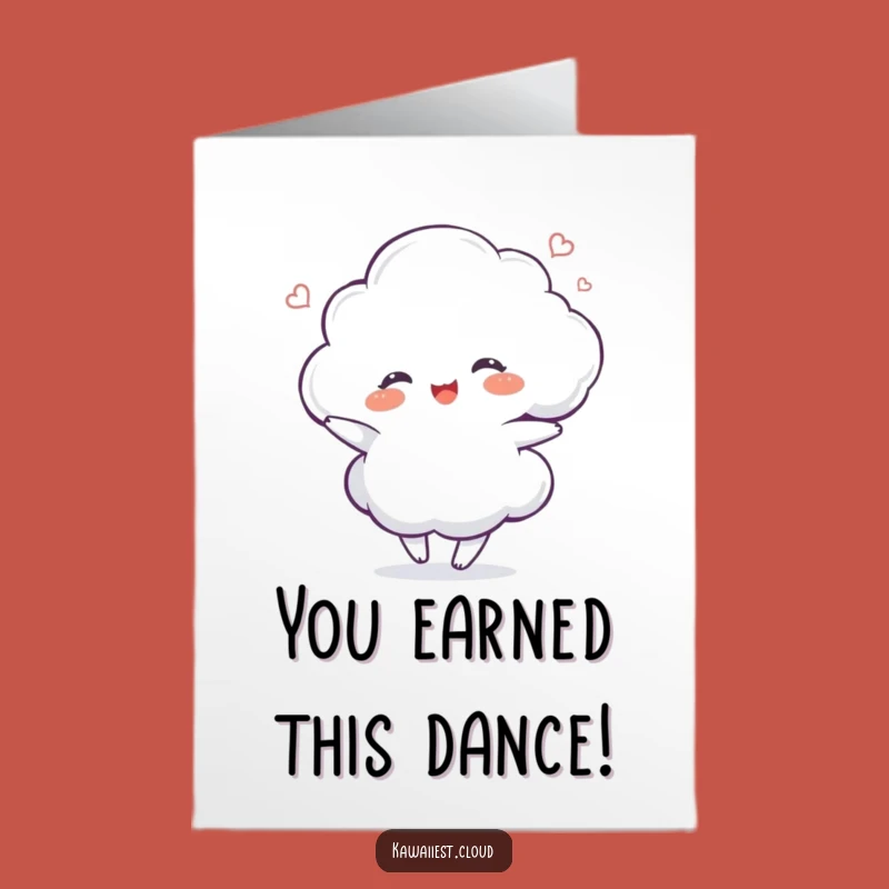 Free Printable Funny Cloud Congrats Card - Dancing Swirl, Downloadable Celebration Gift