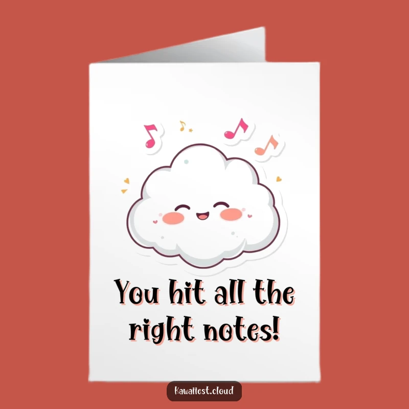 Musical Notes Cloud Congratulations Free Printable Card - Harmonious Success Downloadable Gift