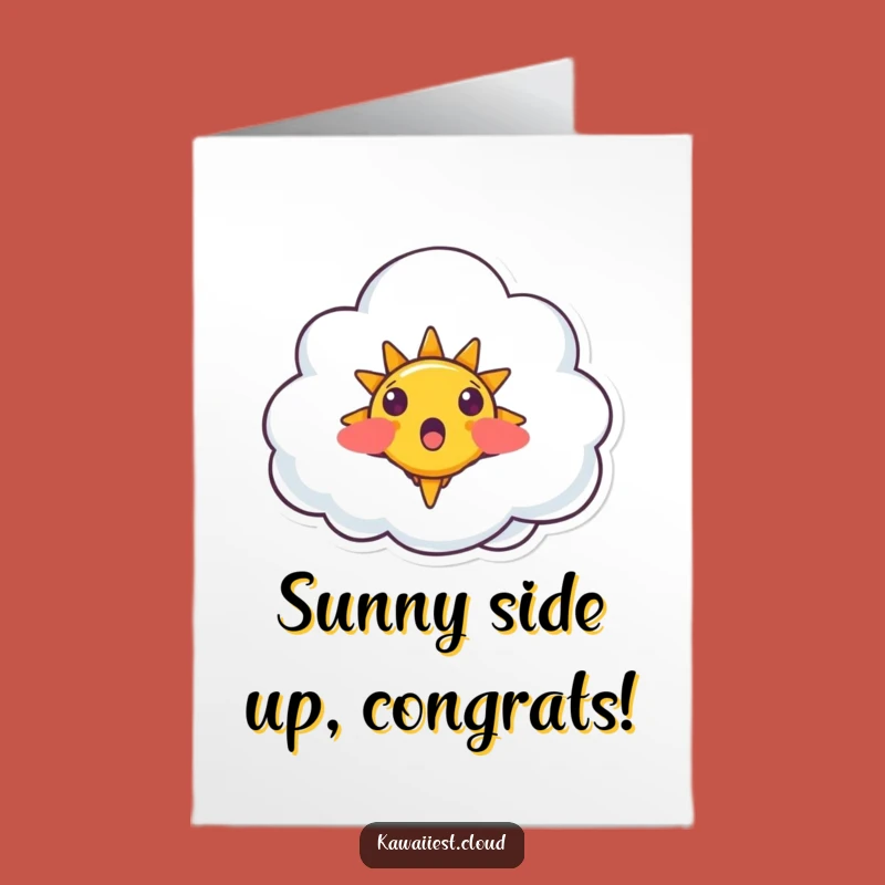 Free Printable Congrats Card: Cloud & Sun Surprise, Perfect Downloadable Gift for Joy