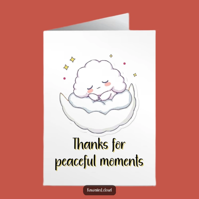 Free Printable Thank You Card: Napping Cloud Moon