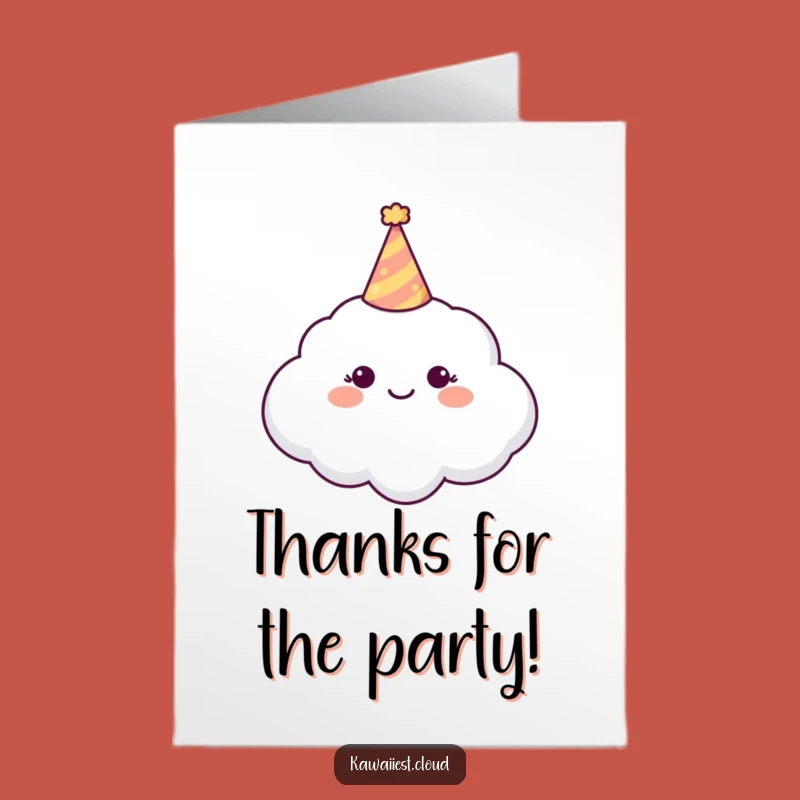 Free Printable Thank You Card: Party Cloud, Funny Downloadable Appreciation Gift