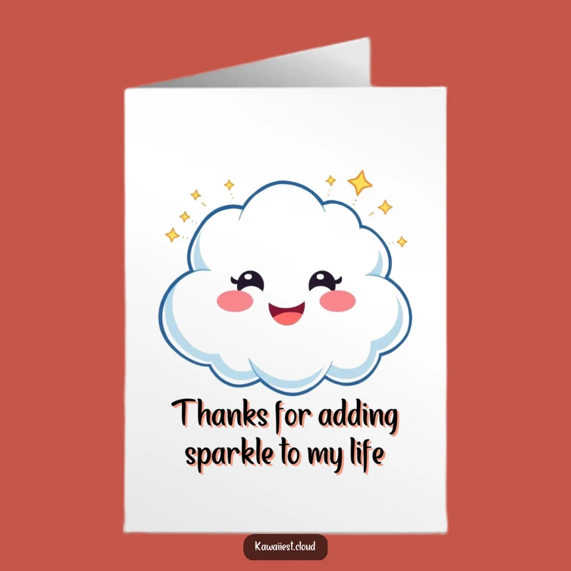 Sparkly Cloud Thank You Free Printable Card - Grateful Wishes Downloadable Greeting