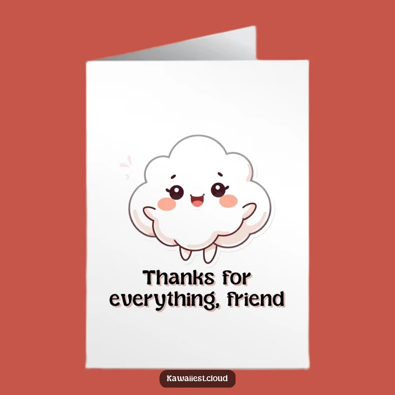 Free Printable Thank You Card: Dancing Cloud for a Grateful, Downloadable Gift