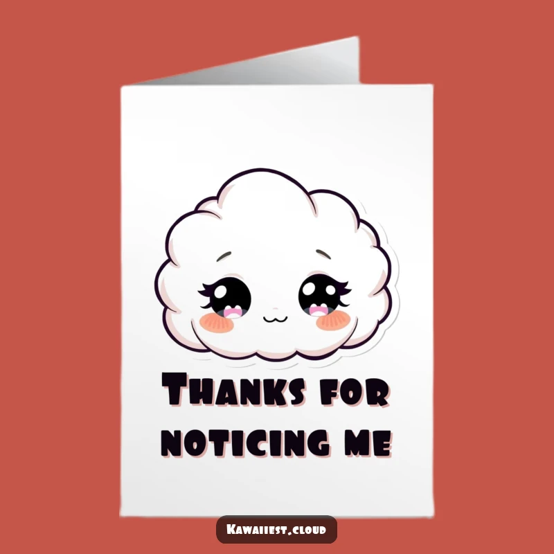 Free Printable Funny Cloud Thank You Card - Curious Gaze, Downloadable Sweet Gift