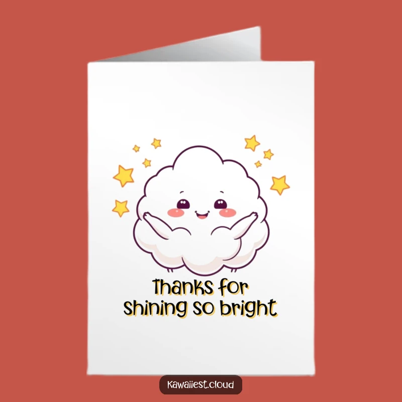 Free Printable Thank You Card: Star Juggler Cloud, Twinkling Downloadable Gift!