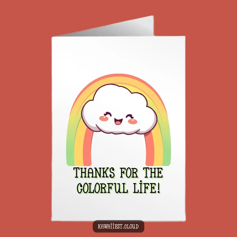 Free Printable Thank You Card: Funny Cloud Rainbow Gratitude Downloadable