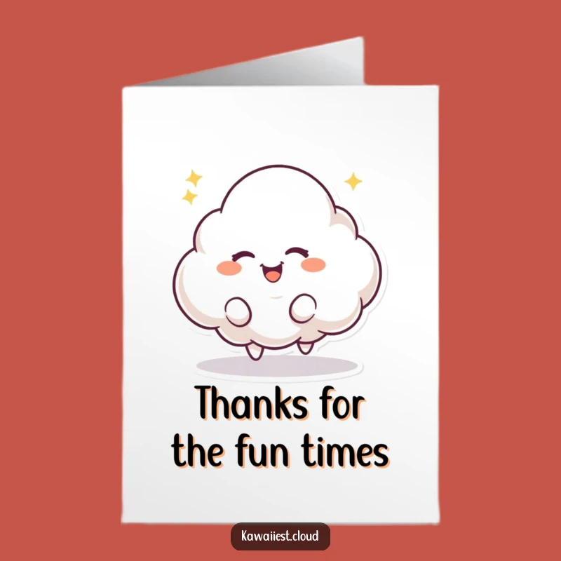 Free Printable Thank You Card: Bouncing Cloud for a Grateful, Downloadable Gift