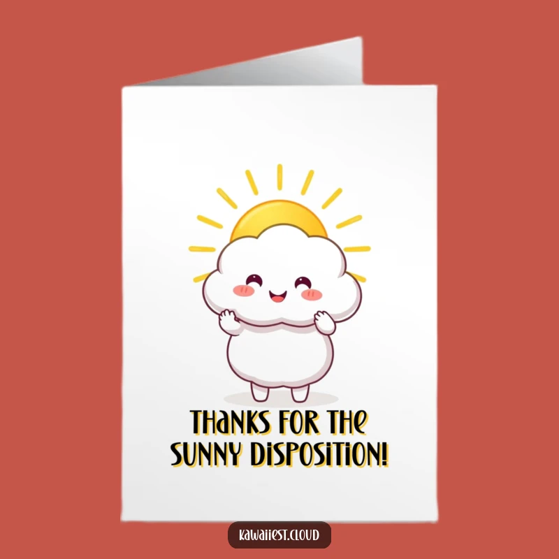 Free Printable Thank You Card: Funny Cloud Sharing Warmth Downloadable