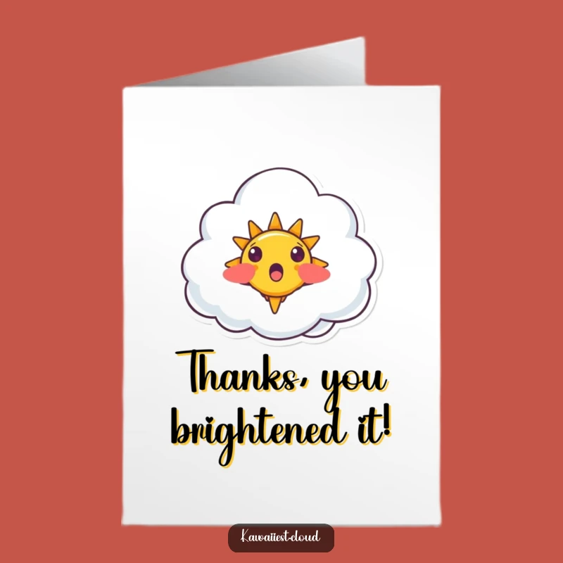Free Printable Thank You Card: Cloud & Sun Joy, Charming Downloadable Gift