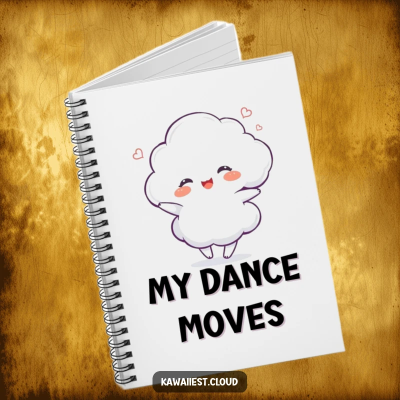 Funny Dancing Cloud Notebook: A notebook with a delighted cloud character dancing with a gentle swirl, perfect for capturing joyful ideas.