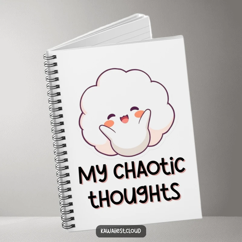 Funny Happy Cloud Notebook: Cover features a joyful cloud character mid-somersault, perfect for jotting down happy thoughts.