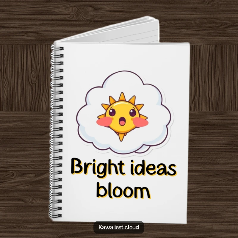 Funny Surprised Cloud Notebook: Cover design of a surprised cloud with a tiny, smiling sun emerging, perfect for journaling.
