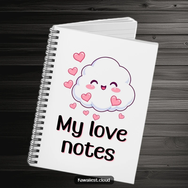 Funny Cloud Hearts Notebook: A beaming cloud character puffs out heart-shaped mist, inspiring love-filled writing and note-taking.